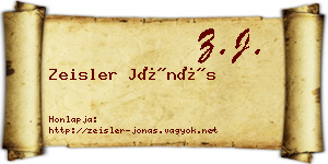 Zeisler Jónás névjegykártya