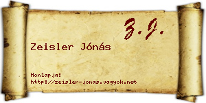 Zeisler Jónás névjegykártya